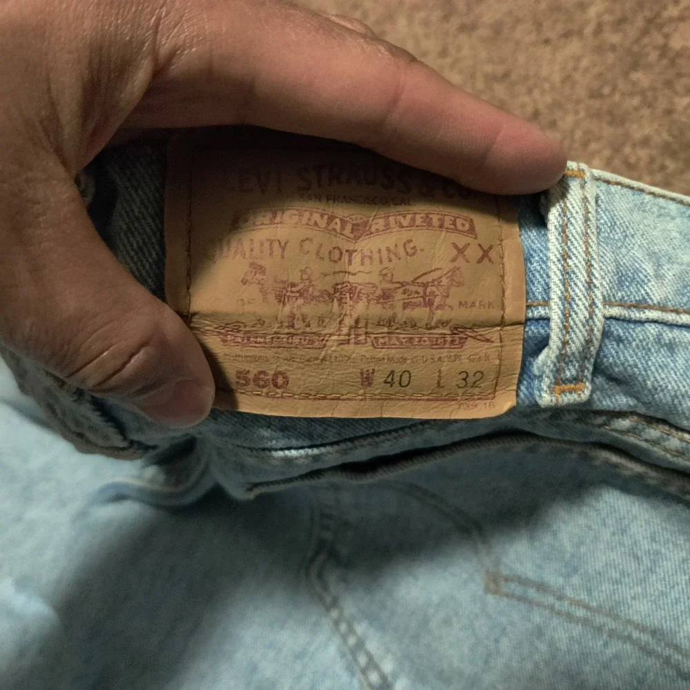 Vintage Levis 560 Jeans Mens 38 x 28 Blue Tapered Hemmed‎ Made in USA 90s Denim